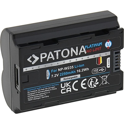 PATONA - Батерия Fuji NP-W235 2400mAh Li-Ion Platinum USB-C зареждане X-T4 (IM1125)