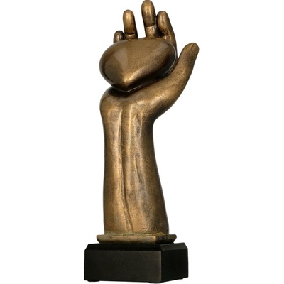 RFST3040/BR Figúrka odlievaná srdce na dlani H-25 cm 25 cm