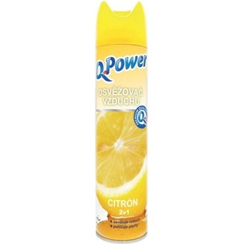 Q Power 2v1, osviežovač vzduchu citrón 300 ml