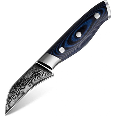 Loupací nůž z damaškové oceli SaKuRo G10 Blue 7 cm