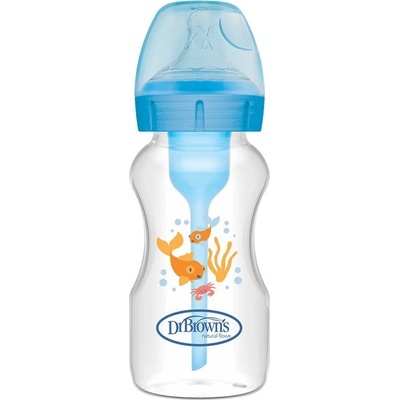 Dr. Brown's Шише Dr. Brown’s - Options+, Anti-Colic, Wide-Neck, 270 ml, Синьо (72239325483)
