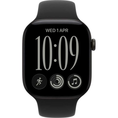Apple Watch Series 12 GPS 46 mm čierny hliník, čierny športový remienok - S/M MJEK4RK/A