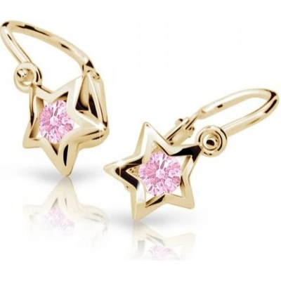 Zodiax zlaté naušnice hvězdičky růžové 030.00004