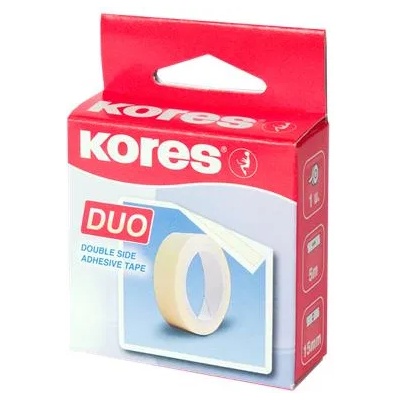 Kores Самозалепваща лента, двустранна, 15 mm x 5 m, KORES "Duo" 55515 (55515)