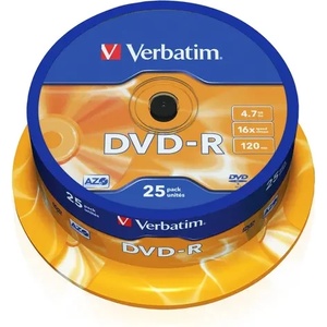 Verbatim Медия, Verbatim DVD-R AZO 4.7GB 16X MATT SILVER SURFACE (25 PACK) (43522) - xtreme