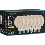 Mexen Vintis 6x LED крушка с нажежаема жичка спирала E27, G125, 8W, Топла - 2200K, 600 lm, (L168-E27-0822-50x06)