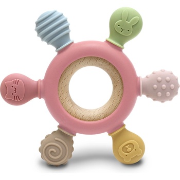 Lorelli Premium СИЛИКОНОВА ГРИЗАЛКА С БУК РУЛ natural deep pink (10210900002)