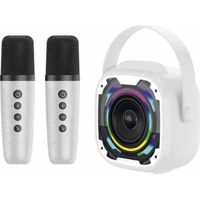 Blavec WS 08 Přenosný karaoke set se 2 mikrofony 8 W bílý