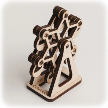CuteWood Dřevěné 3D puzzle Kolotoč
