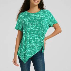 Be You Тениска Be You Women's Ruched Side Regular Fit T-Shirt - Green Spot