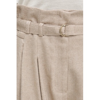 Marella Панталон с вълна Marella в бежово с широка каройка, с висока талия 2523136192200 (2523136192200)