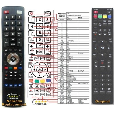 GENERAL JTC DVB-821510 (2021KL) - съвместимо дистанционно управление на марката General (DVB-821510 (2021KL))