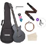 Cascha Carbon Fibre Acoustic Guitar Basic SET Black Matte Фолк китара