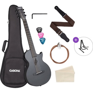 Cascha Carbon Fibre Acoustic Guitar Basic SET Black Matte Фолк китара