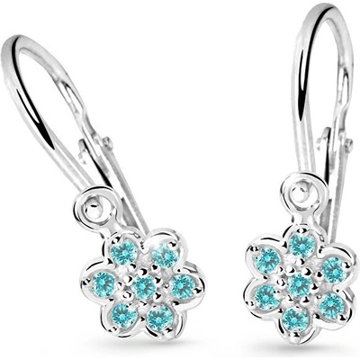 Cutie Jewellery detské náušnice z bieleho zlata C2746-10-X-2 svetlozelená