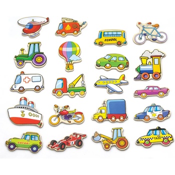 Image 1 of Viga Toys Дървени магнитни фигурки, Viga - Превозни средства (58924)