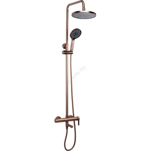 Rea Rea-p8715 - Душ комплект със смесител arcos, четкан мед (re0490)