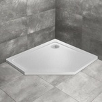 Radaway Петоъгълно душ корито Radaway Doros PT E Stone 100x80 см бял акрил дясно (SDRPT1080-01-04SR)