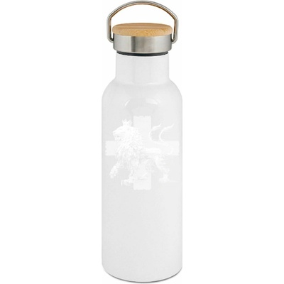 123TRIKO termoska Český glitch lev, bílý tisk 500 ml