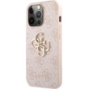 Pouzdra a kryty na mobilní telefony Pouzdro Guess PU 4G Metal Logo iPhone 13 Pro Max růžové
