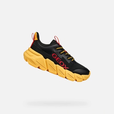 Geox boys' sneakers Flexyper Fast Boys čierna žltá