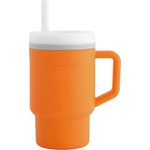Infantino Силиконова чаша със сламка Infantino - 270 ml, оранжева (IN308029)