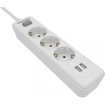 Image 1 of Philips 3 Plug + 2 USB 2 m Switch (SPN3032WA/58)