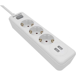 Philips 3 Plug + 2 USB 2 m Switch (SPN3032WA/58)