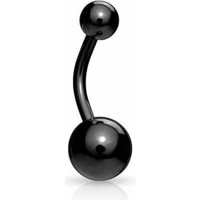 Prosperk piercing do pupíku ocel černý S2865