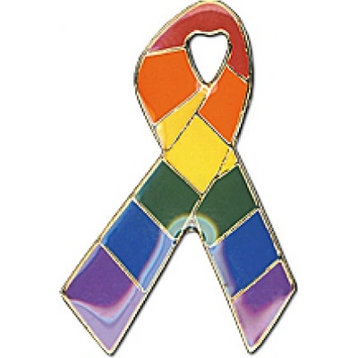 Odznak (pins) 19mm dúhová vlajka LGBT Stuha - farebný