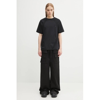 Heliot emil Памучна тениска Heliot Emil в черно с изчистен дизайн PREAW25_M_09_140_BLK01 (PREAW25.M.09.140.BLK01)