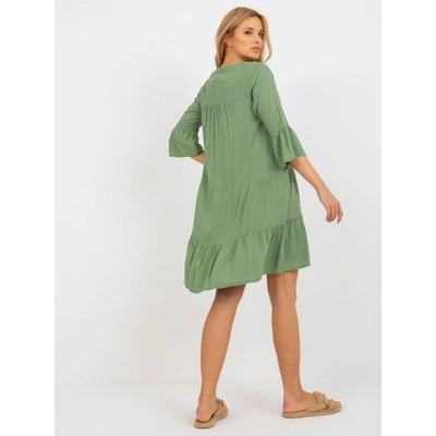 Volánové volné šaty D73761M30214C khaki