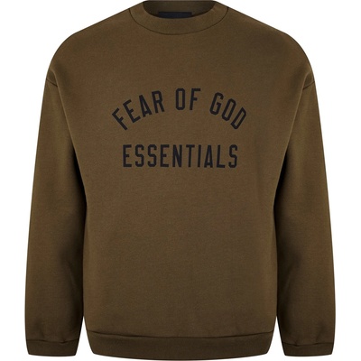 Fear of god essentials Поларена блуза FEAR OF GOD ESSENTIALS Fleece Crew Neck Sweater - Olive