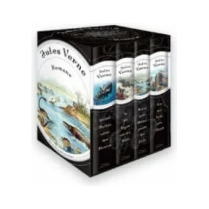 Jules Verne, Romane (20.000 Meilen unter den Meeren - In 80 Tagen um die Welt - Reise zum Mittelpunkt der Erde - Von der Erde zum Mond) (4 Bände im Sc | Jules Verne, George Roux, Edouard Riou, Henri de Montaut, Hippolyte Leon Benett, Alphonse Marie de Neu