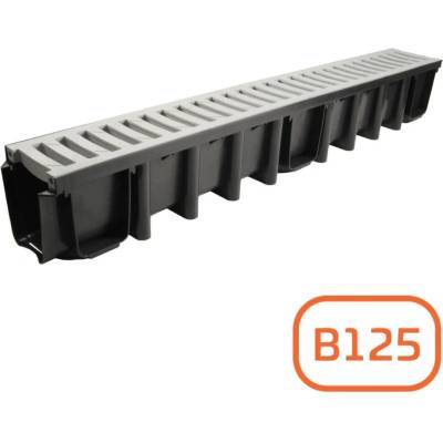 КАНАЛ max drain basic А15 1000х131х98мм b125 pvc РЕШЕТКА ГРАФИТ (dm01721-1)