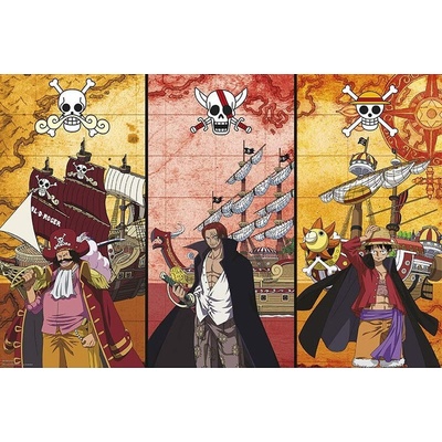 Plagát, Obraz - One Piece - Captains & Boats, 91.5 × 61 cm