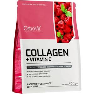 OstroVit Collagen + Vitamin C / Powder [400 грама] Малинова лимонада с мента
