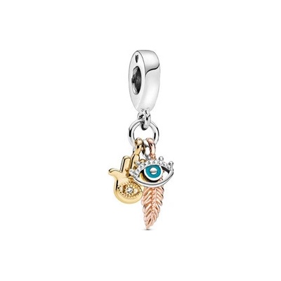 Nubis Stříbrný přívěšek korálek Hamsa B0040