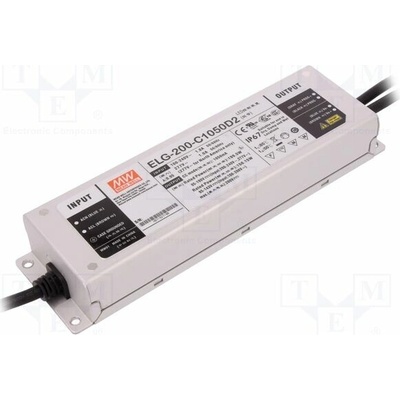 MEAN WELL ELG-200-C1050D2 Napájecí zdroj: spínaný; LED; 199,5W; 95÷190VDC; 1,05A; 100÷305VAC