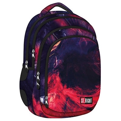 Studentský batoh St.RIGHT - Flames, 26 l, 4 komory, BP04, rozměry: 43 x 32 x 20 cm