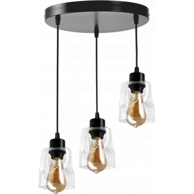 LED stropní svítidlo 3xE27, rolovací, průhledné stínidlo