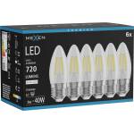 Mexen Vintis 6x LED филаментна крушка E27, C35, 6W, Неутрална - 4000K, 720 lm, прозрачна (L154-E27-0640-00x06)
