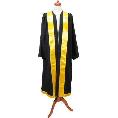 Promoční talár US5 taláru S M taláru 200 zlatožlutá lemování 907 stříbrná metalická