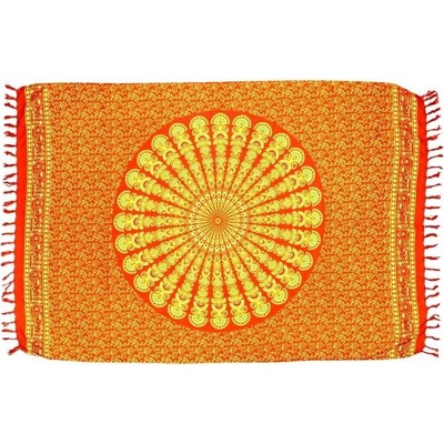 šátek sarong pareo Peacock červený – Zboží Mobilmania