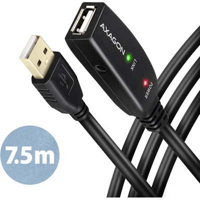 Axagon ADR-207 Aktivní prodlužovací/zesilovací ADR-207 USB 2.0 AM -> AF 7,5m