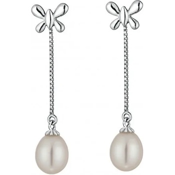 Image 1 of Swan Сребърни обици със сладководни бели перли CAA039 Swan