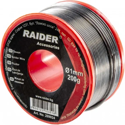 Raider Power Tools Тинол ø1.0mm 200g 60%Sn 40%Pb Raider 209924