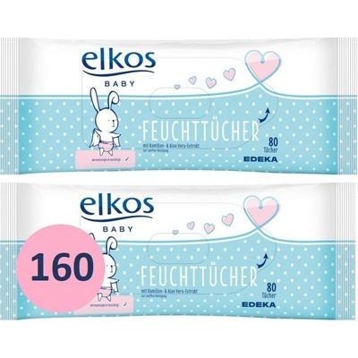 Elkos Sensitive detské vlhčené obrúsky 2 x 80 ks