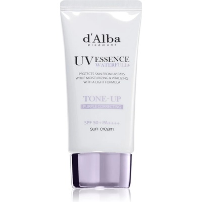 d'Alba Waterfull Purple Correcting Tone-Up Sun Cream тониращи слънцезащитни продукти за освежаване и хидратация SPF 50+ 50ml
