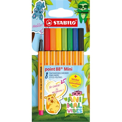 Stabilo point 88 Mini Animal Vibes sada 8 ks